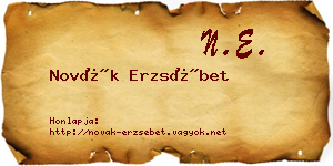 Novák Erzsébet névjegykártya
